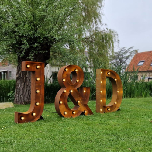 Lichtletters Cortenstaal - set 3 stuks