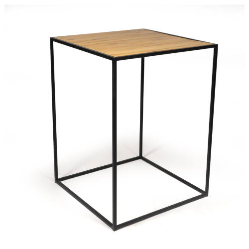 Receptietafel hout/zwart 80x80 cm